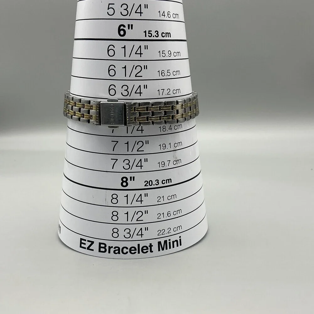 Seiko Solar Womens Watch 22mm Two Tone V115-0AX0 White Dial Stainless 7